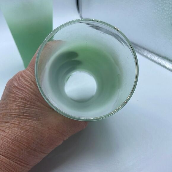 Two Blendo frosted green glasses. - Picture 5 of 9